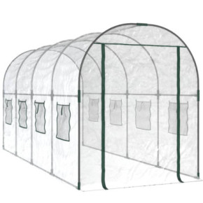 Seră transparentă 160x400x190 cm PVC/oțel | Livrare gratuită 2