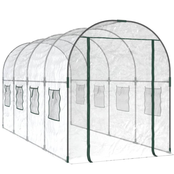 Seră transparentă 160x400x190 cm PVC/oțel | Livrare gratuită Seră transparentă 160x400x190 cm PVC/oțel | Livrare gratuită