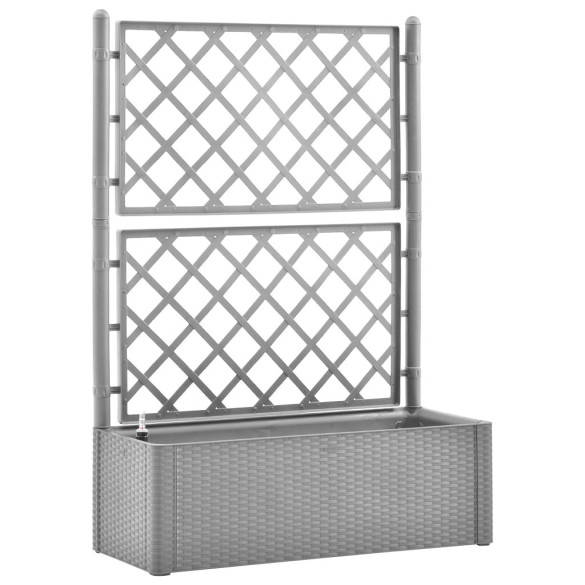 Strat Grădină Auto-udare cu Spalier - 90L, Gri