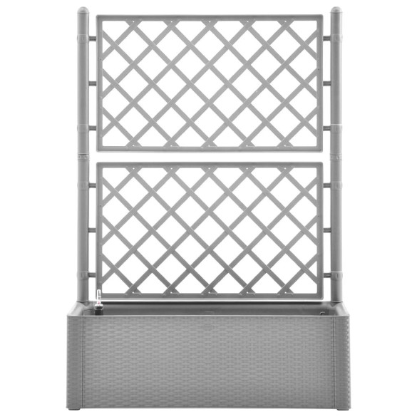 Strat Grădină Auto-udare cu Spalier - 90L, Gri