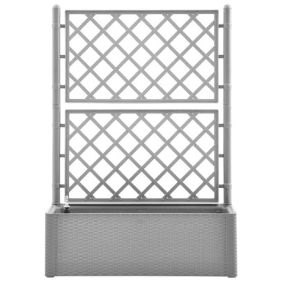 Strat Grădină Auto-udare cu Spalier - 90L, Gri