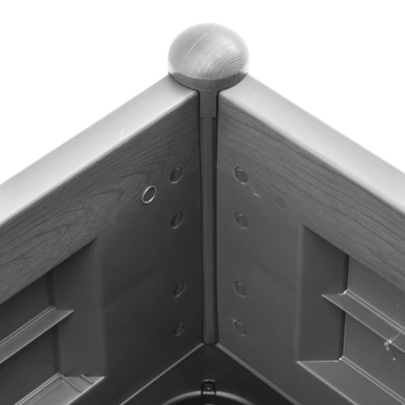 Strat Înălțat Grădină PP - Gri Piatră - 100x43x35 cm