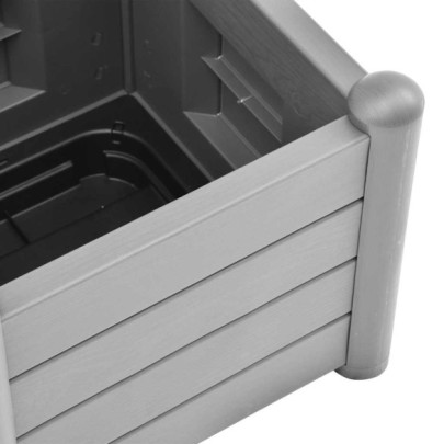 Jardinieră Grădină cu Spalier - Gri Piatră - 43x43x142 cm