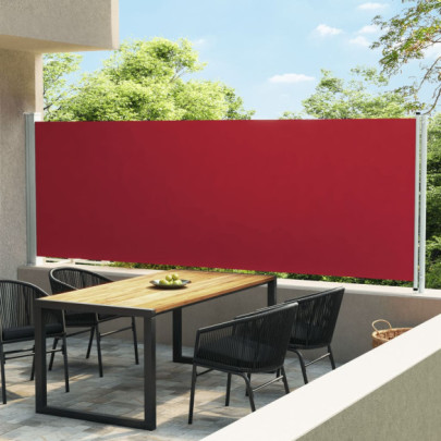 Copertină Laterală Retractabilă Roșie - 160x600 cm | Livrare Gratuită