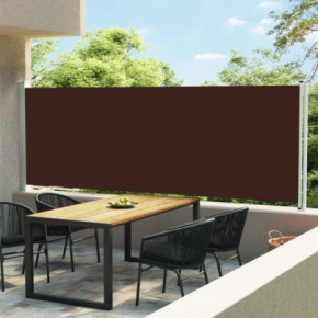 Copertină Laterală Retractabilă Maro pentru Terasă 160x600 cm