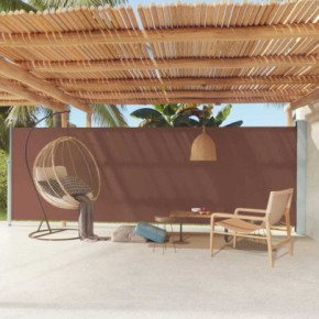 Copertină Laterală Retractabilă Maro pentru Terasă 180x600 cm
