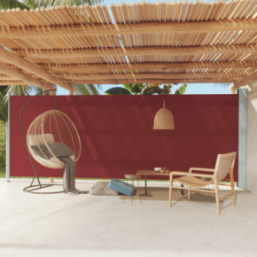 Copertină Laterală Retractabilă Roșie - 200x600 cm | Livrare Gratuită