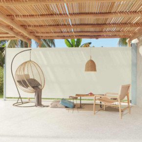 Copertină Laterală Retractabilă Terasă Crem - 220x600 cm