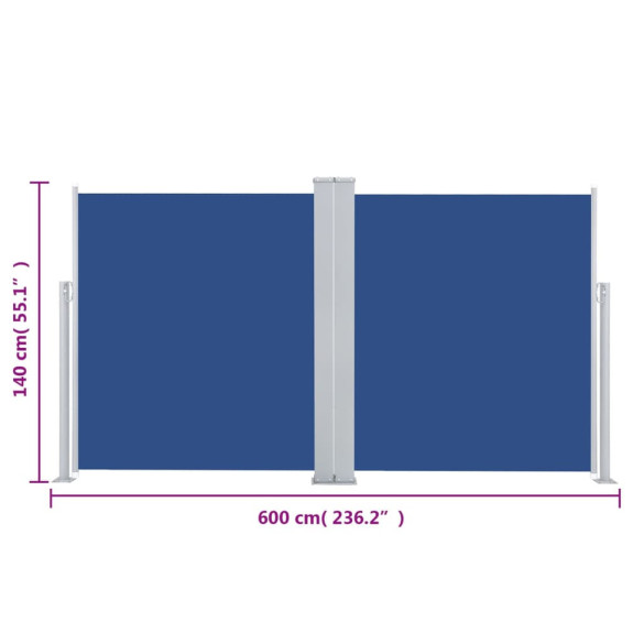 Copertină Laterală Retractabilă Albastră - 140x600 cm Copertină Laterală Retractabilă Albastră - 140x600 cm