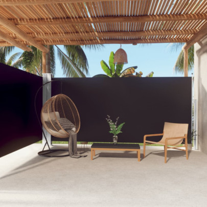 Copertină Laterală Retractabilă Negru 180x600 cm