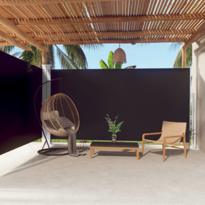 Copertină Laterală Retractabilă - Negru 200x600 cm
