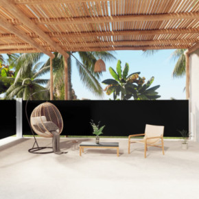 Copertină Laterală Retractabilă - Negru - 140x1000 cm