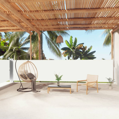 Copertină Laterală Retractabilă Crem - 140x1000 cm