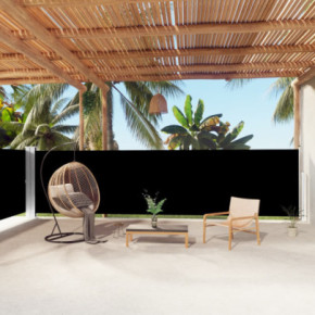 Copertină Laterală Retractabilă - Negru - 160x1000 cm