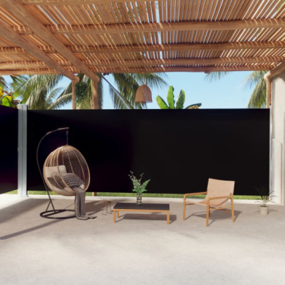 Copertină Laterală Retractabilă Negru 220x1000 cm | Livrare Gratuită