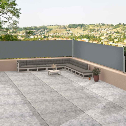 Copertină Laterală Retractabilă Antracit - 117x1200 cm