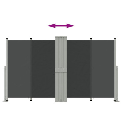 Copertină Laterală Retractabilă - Negru - 140x1200 cm