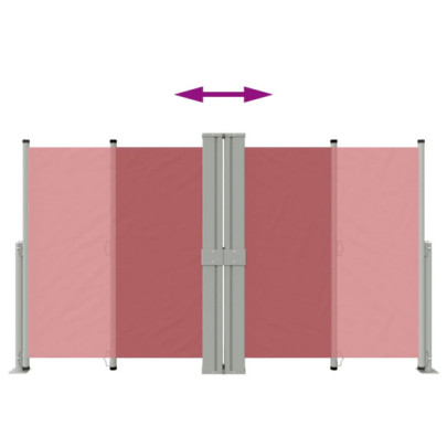 Copertină Laterală Retractabilă Roșie - 140x1200 cm