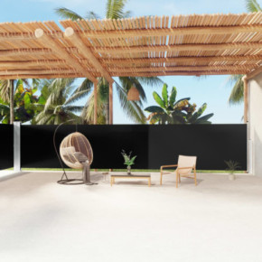 Copertină Laterală Retractabilă - Negru - 160x1200 cm