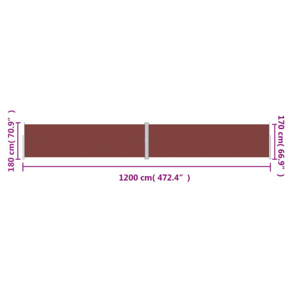 Copertină Laterală Retractabilă Maro 180x1200 cm