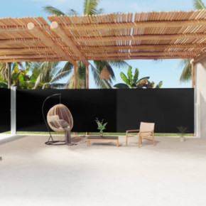 Copertină Laterală Retractabilă - Negru - 200x1200 cm