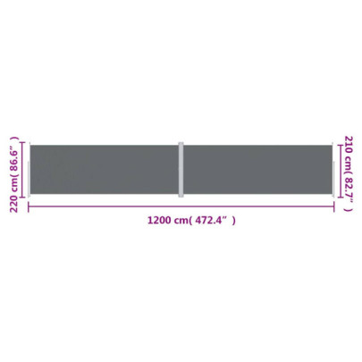 Copertină Laterală Retractabilă Antracit - Protecție Solare