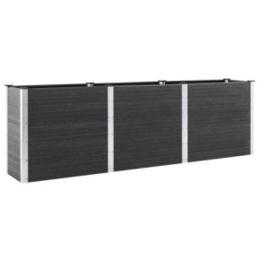 Strat Înălțat Grădină WPC Gri 300x100x91 cm - Livrare Gratuită 2