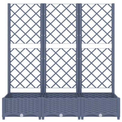 Jardinieră Grădină cu Spalier, Albastru Gri, 120x40x121.5 cm