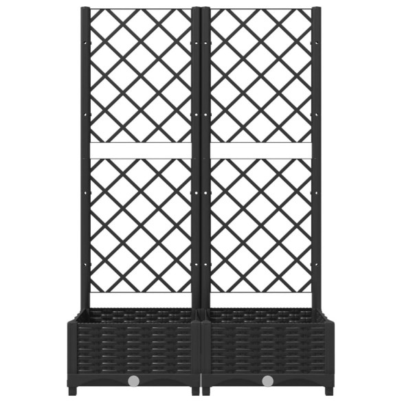 Jardinieră Grădină cu Spalier Negru - PP Rezistent