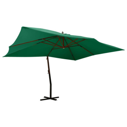 Umbrelă Grădină Consolă Lemn Masiv - Verde 4x3m | Livrare Gratuită