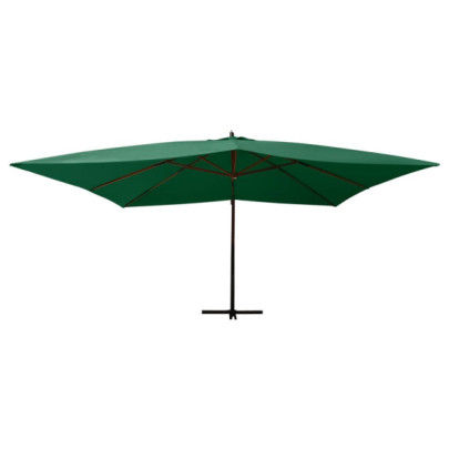 Umbrelă Grădină Consolă Lemn Masiv - Verde 4x3m | Livrare Gratuită