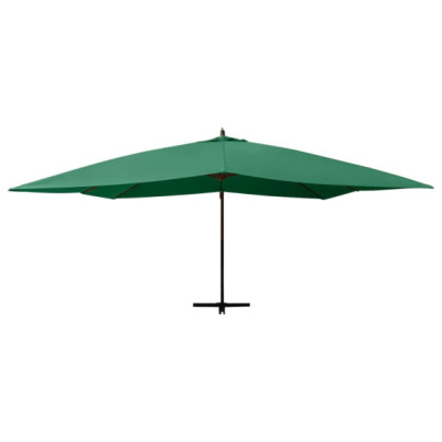 Umbrelă Grădină Consolă Lemn Masiv - Verde 4x3m | Livrare Gratuită