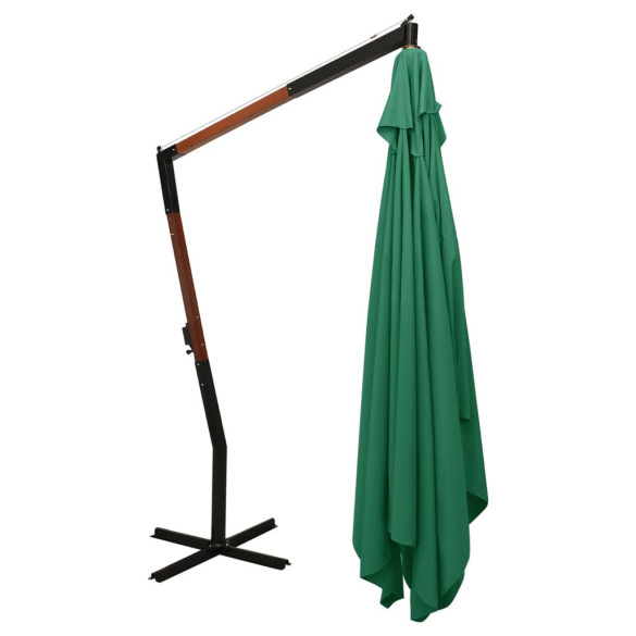 Umbrelă Grădină Consolă Lemn Masiv - Verde 4x3m | Livrare Gratuită Umbrelă Grădină Consolă Lemn Masiv - Verde 4x3m | Livrare Gratuită
