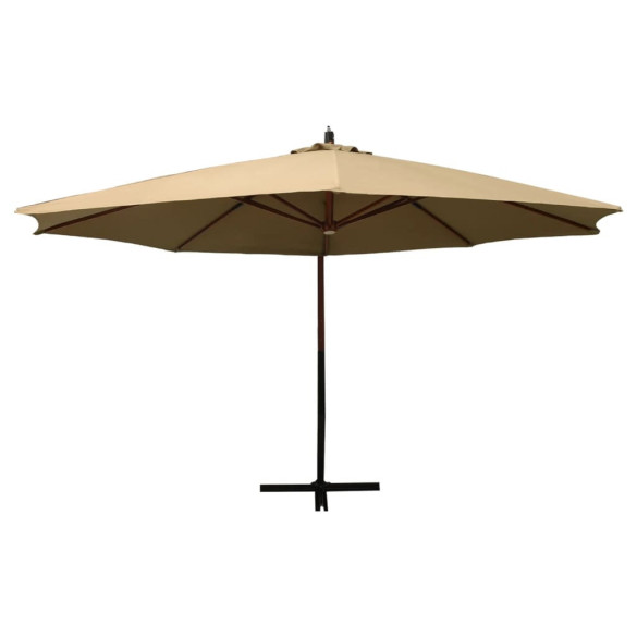 Umbrelă suspendată lemn 350 cm - Gri taupe - Livrare gratuită