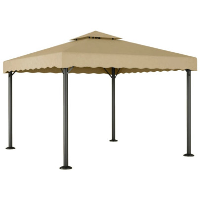 Foișor - gri taupe - 3x3 m - aluminiu și oțel