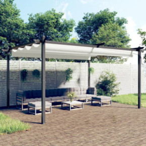 Pavilion Grădină Retractabil - Crem, 4x3 m - Livrare Gratuită