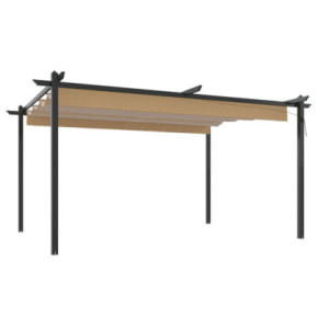 Pavilion Grădină Acoperiș Retractabil Gri Taupe 4x3 m 2