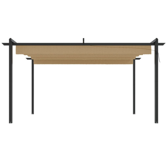 Pavilion Grădină Acoperiș Retractabil Gri Taupe 4x3 m