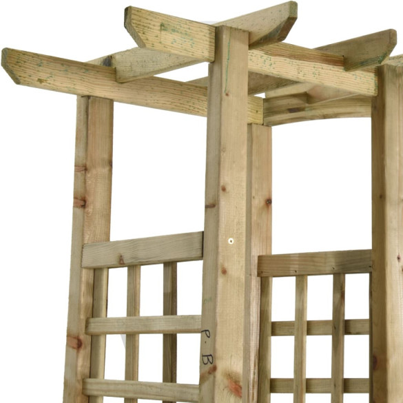 Pergolă Grădină Lemn Masiv cu Bancă și Jardiniere