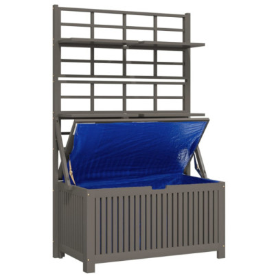 Cutie Depozitare cu Spalier Lemn Acacia - Gri - 99x50x160 cm