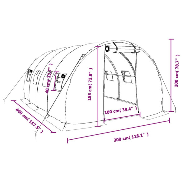 Seră Albă 4x3m cu Cadru Oțel | Livrare Gratuită Seră Albă 4x3m cu Cadru Oțel | Livrare Gratuită