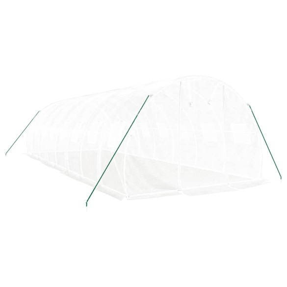 Seră Albă de Oțel 8x3m - Cultivă Legume și Plante Seră Albă de Oțel 8x3m - Cultivă Legume și Plante