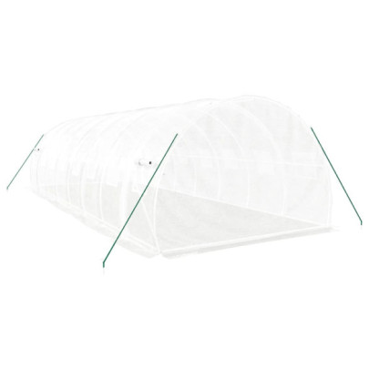 Seră Albă de Oțel 8x3m - Cultivă Legume și Plante