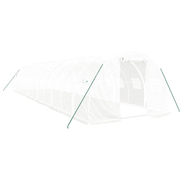 Seră Albă de Oțel 12x3m - Cultivă Legume și Plante Seră Albă de Oțel 12x3m - Cultivă Legume și Plante