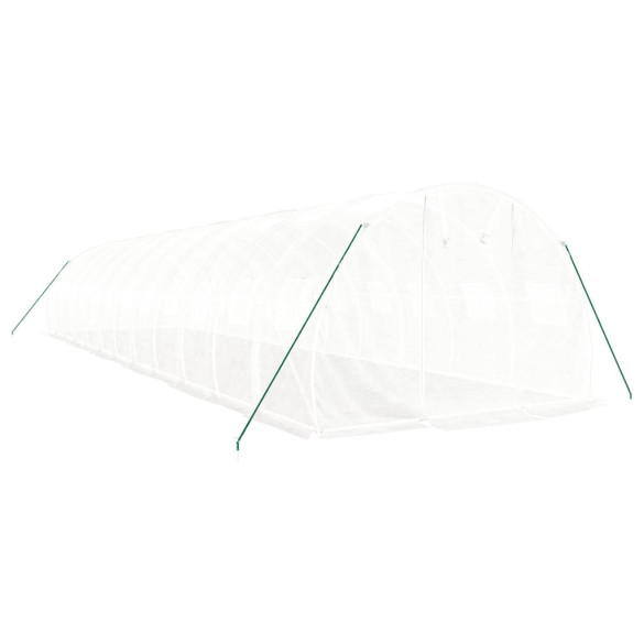 Seră Albă de Oțel 12x3m - Cultivă Legume și Plante Seră Albă de Oțel 12x3m - Cultivă Legume și Plante