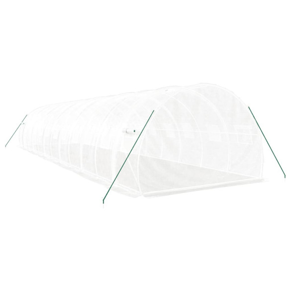 Seră Albă de Oțel 12x3m - Cultivă Legume și Plante Seră Albă de Oțel 12x3m - Cultivă Legume și Plante