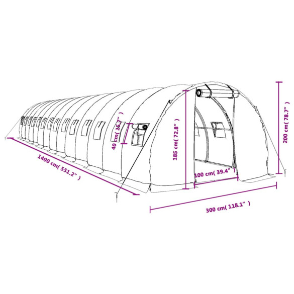 Seră 42 m² - Cadru Oțel Galvanizat, Livrare Gratuită Seră 42 m² - Cadru Oțel Galvanizat, Livrare Gratuită
