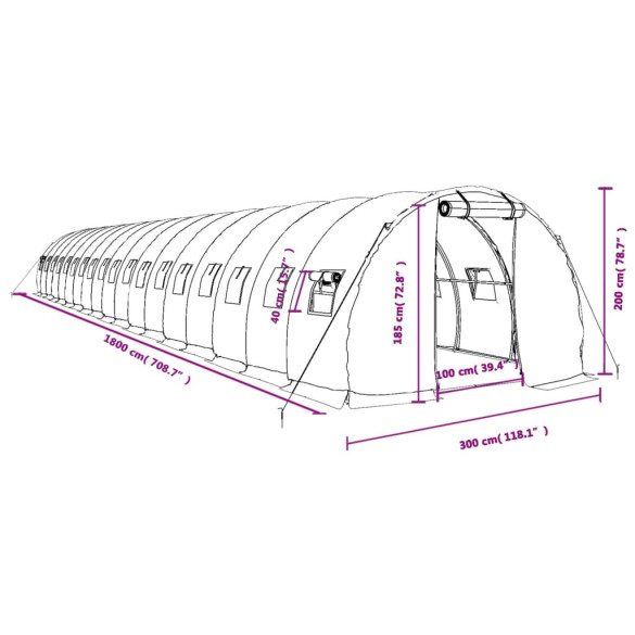 Seră Albă din Oțel Galvanizat - 18x3m - Livrare Gratuită Seră Albă din Oțel Galvanizat - 18x3m - Livrare Gratuită