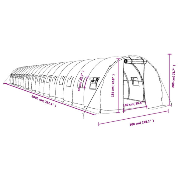 Seră Albă din Oțel Galvanizat - 60 m² - Livrare Gratuită Seră Albă din Oțel Galvanizat - 60 m² - Livrare Gratuită
