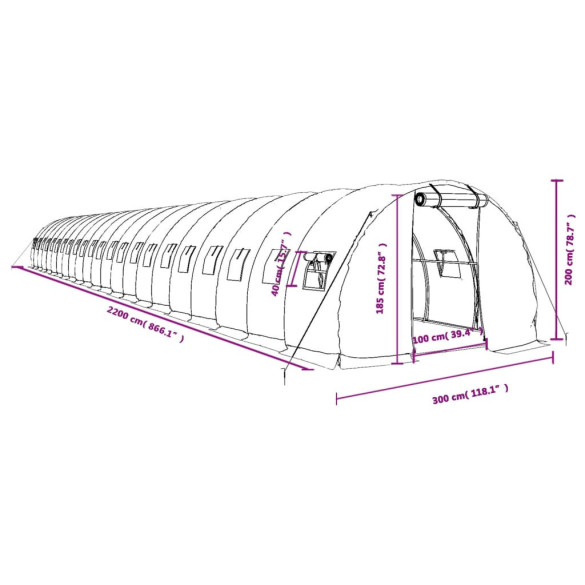 Seră Albă din Oțel Galvanizat - 66 m² - Livrare Gratuită Seră Albă din Oțel Galvanizat - 66 m² - Livrare Gratuită